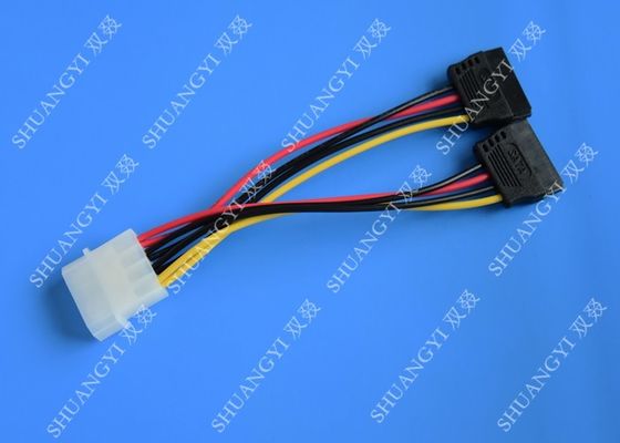 China Flachkabel-Kabelbaum 4 IDE Pin zu 2 x 15 Pin SATA zu Verbindungsstück Serial ATAs SATA fournisseur