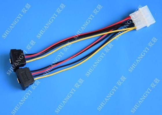 China Computer Molex 4 Kabel-rechtwinklige Neigung 5.08mm Pin bis 2 x15 Daten Pin SATA fournisseur