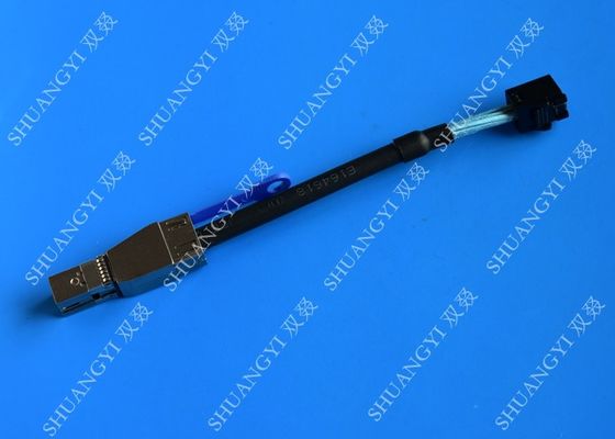China Befestigter SCSI Kabel externer HD 0,3 M schwarze Serie Mini-Dämpfungsregler SFF-8643 zum Kabel SFF-8644 fournisseur